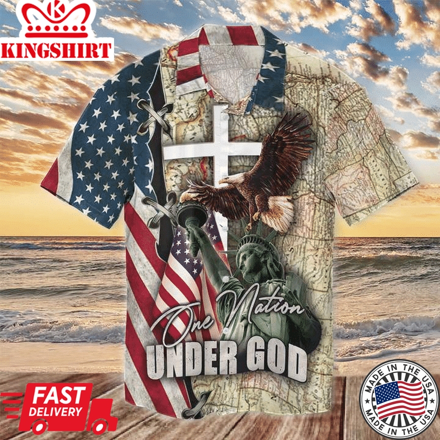 America Liberty One Nation Under God Hawaiian Shirt