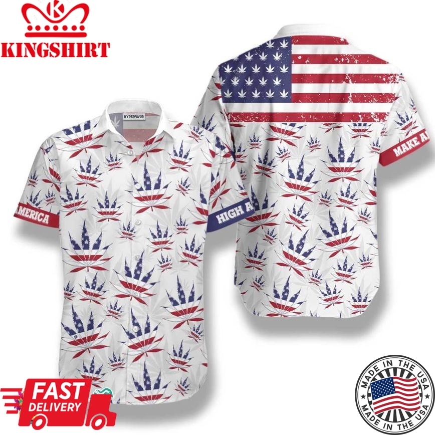 America Marijuana Leaf Shirt For Men Hawaiian Shirt