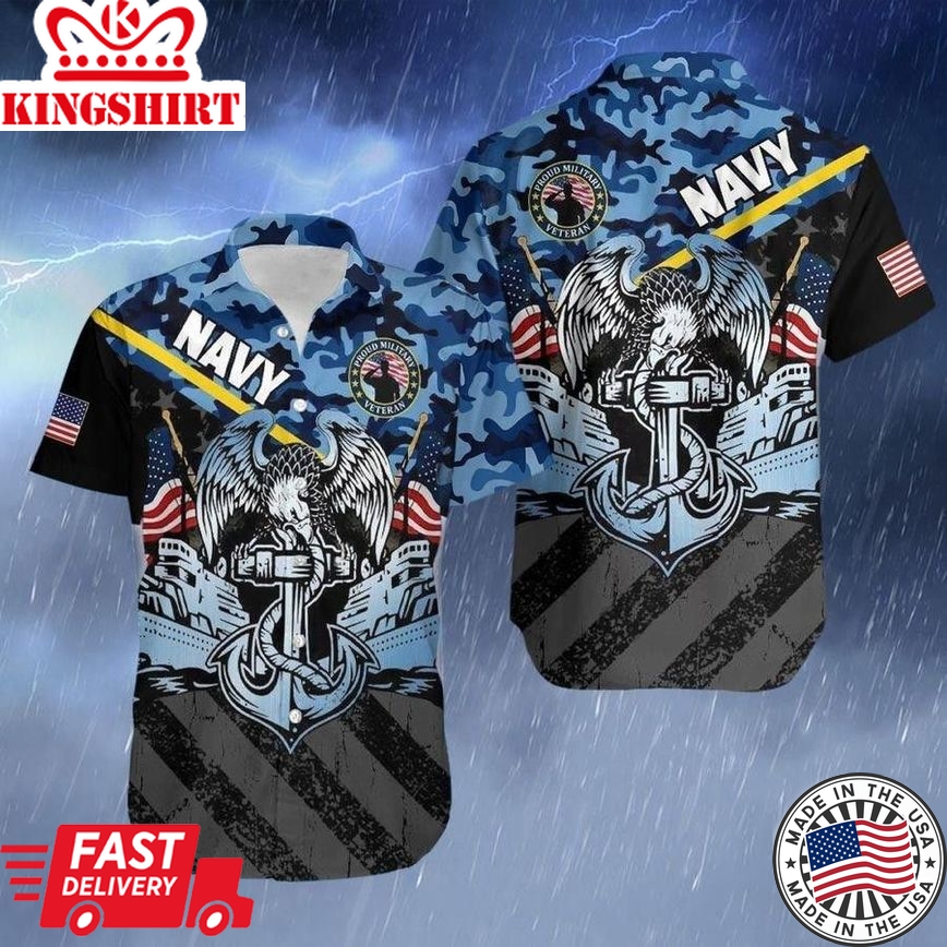 America Navy Veteran Trendy Hawaiian Shirt