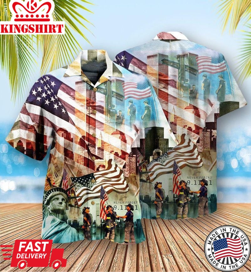 America Never Forgotten Tower Challenge Statue Of Liberty Hawaiian Shirt