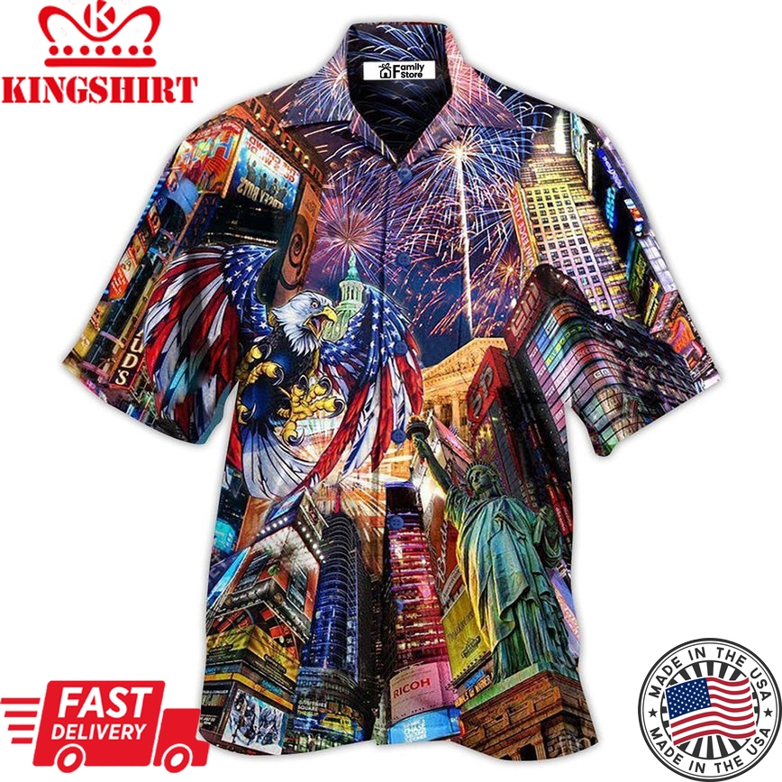 America New Years Day Firework Party Hawaiian Shirt