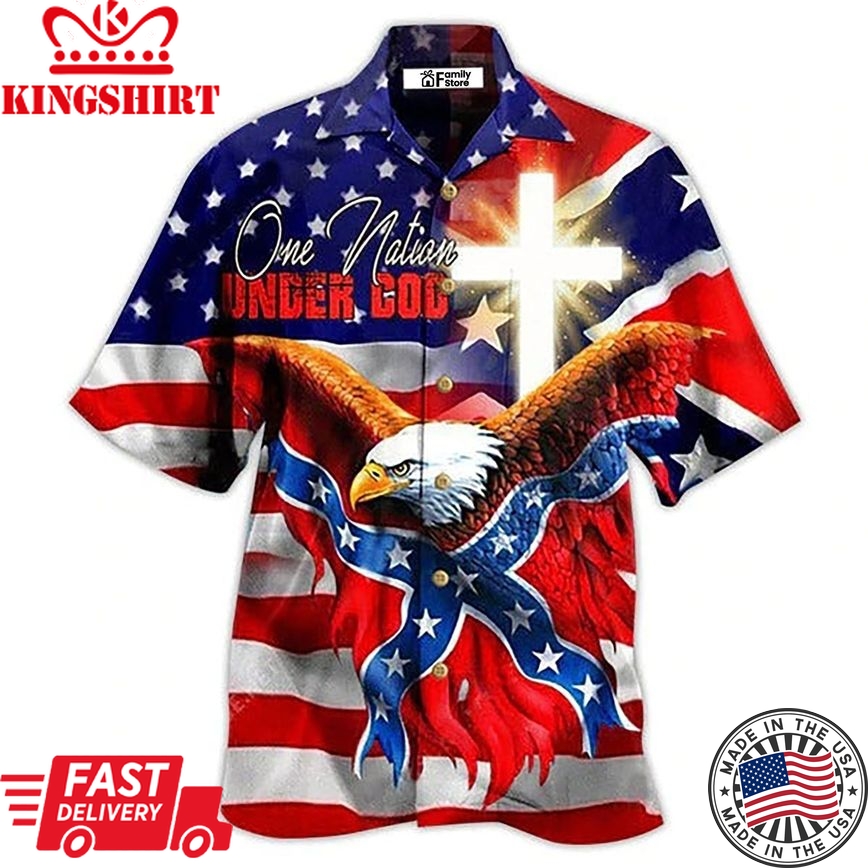 America One Nation Under God Patriotism Hawaiian Shirt