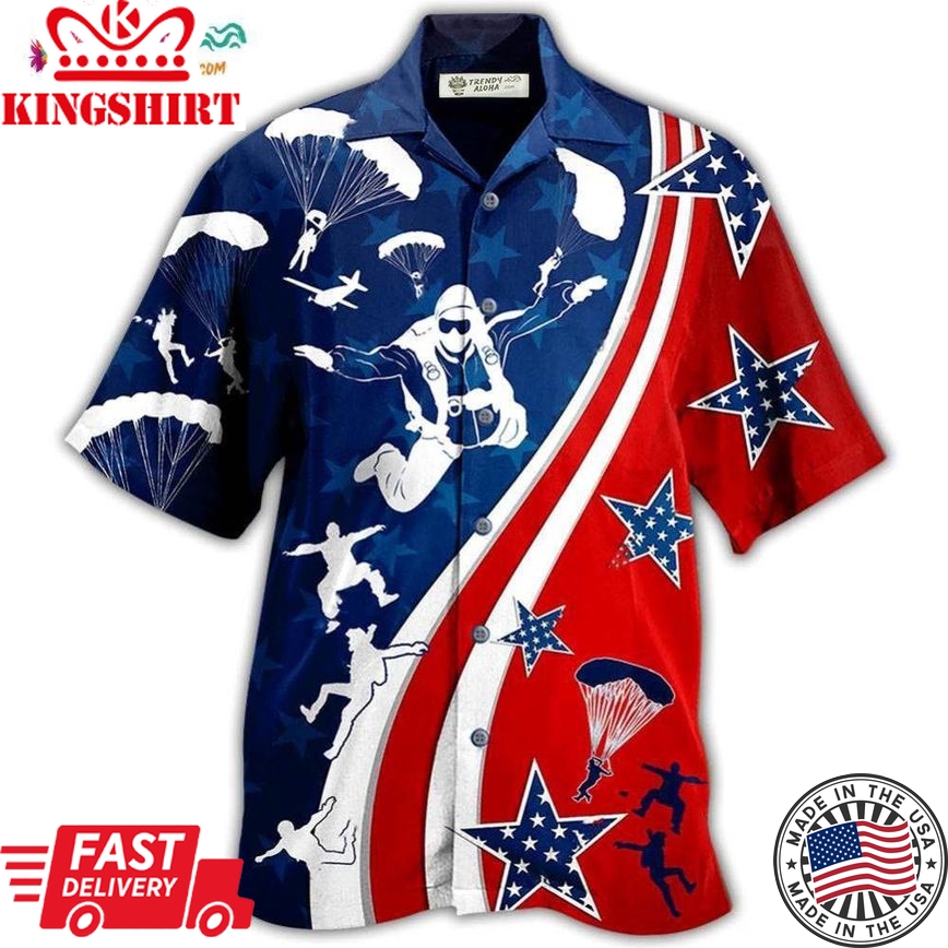 America Parachute Jump Cool Hawaiian Shirt