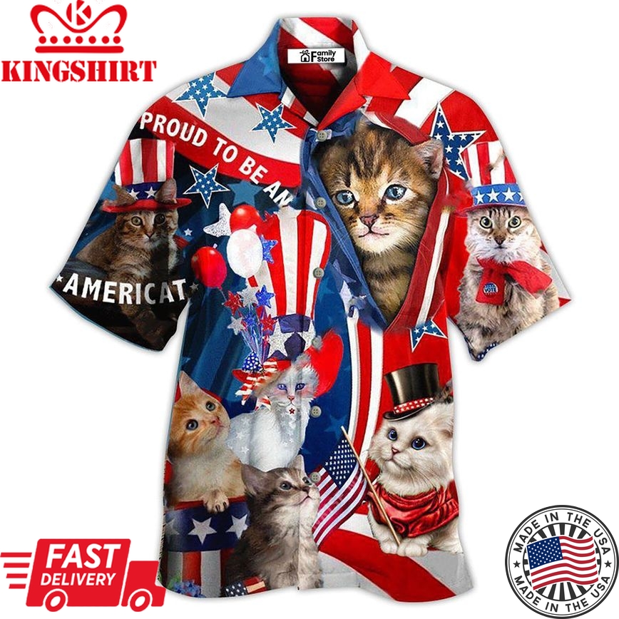 America Proud To Be An Cat Hawaiian Shirt