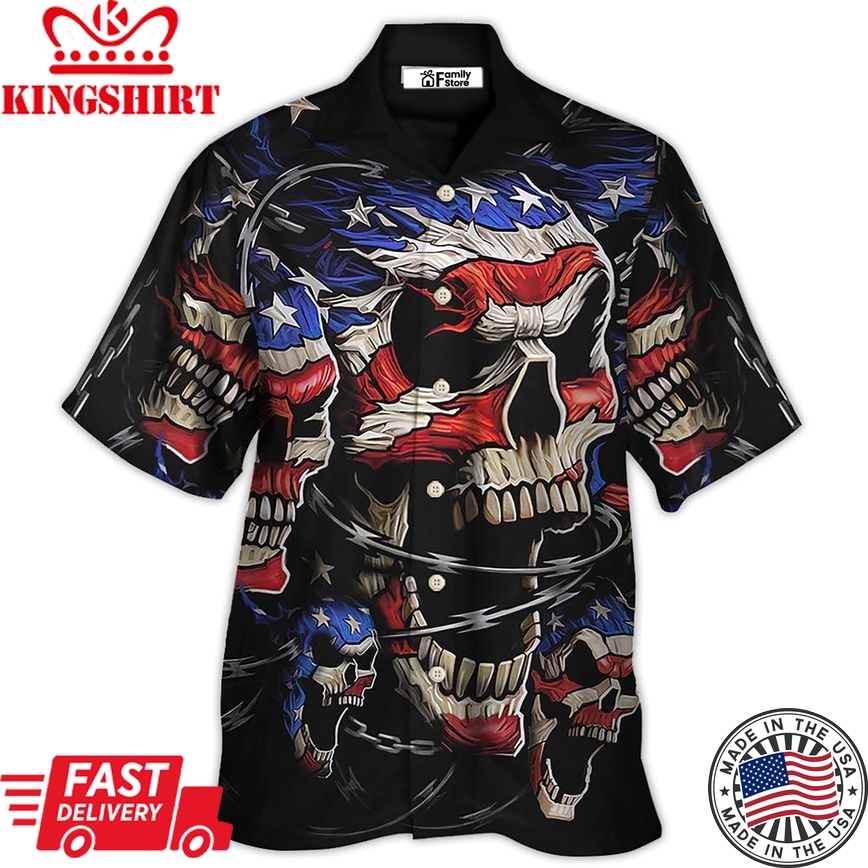 America Skull Love America Forever Hawaiian Shirt