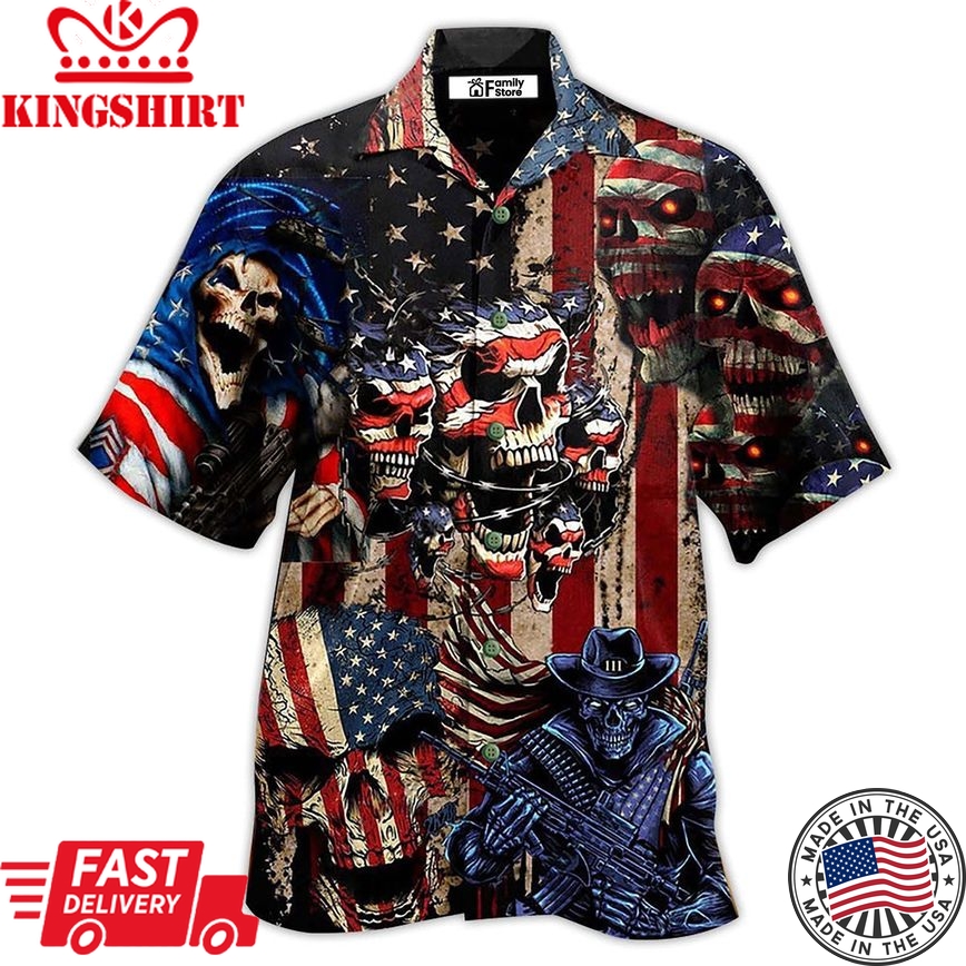 America Skull Pride Hawaiian Shirt