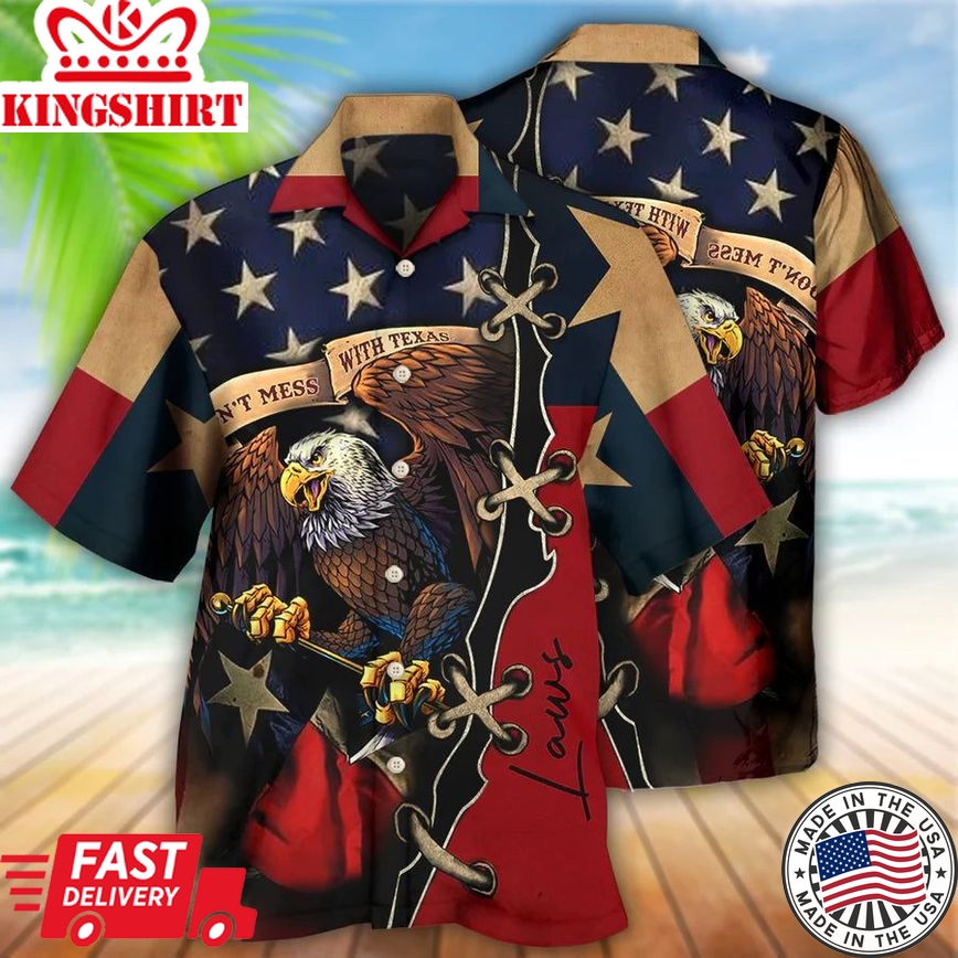 America Texas Eagle Peace Life Style Personalized Hawaiian Shirt