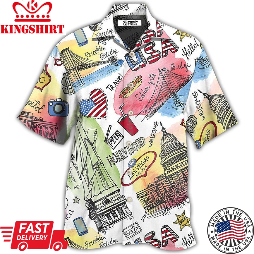 America Usa Art Style Hawaiian Shirt