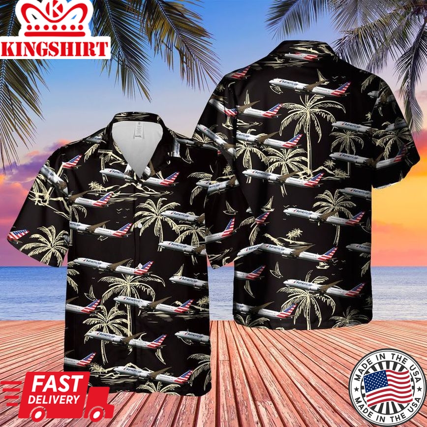 American Airlines Boeing 787-9 Dreamliner Trendy Hawaiian Shirt