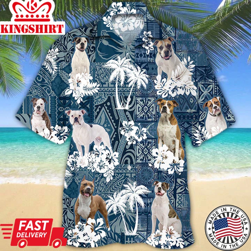 American Bulldog Trendy Hawaiian Shirt