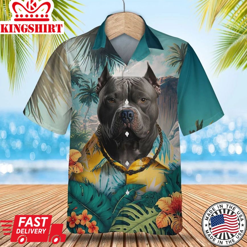 American Bully Ai - 3D Tropical Trendy Hawaiian Shirt