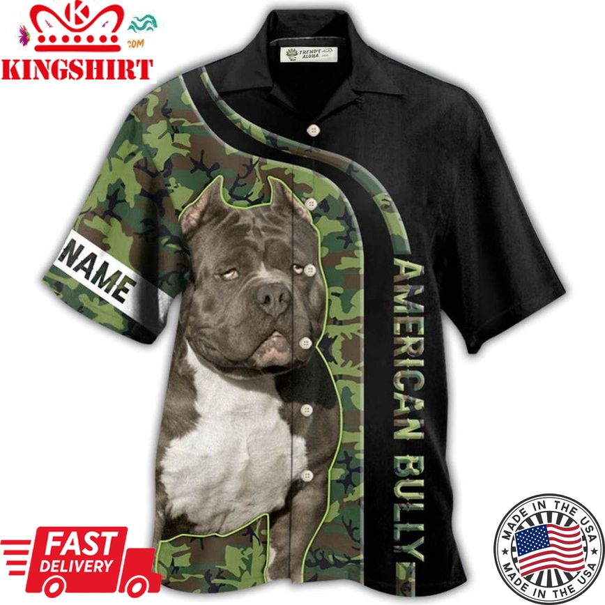 American Bully Camo Personalized Hawaiian Shirt