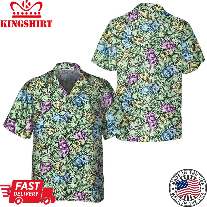 American Currency Banknotes Seamless Pattern Dollar Hawaiian Shirt, Funny Money Hawaiian Shirt Gift For Men