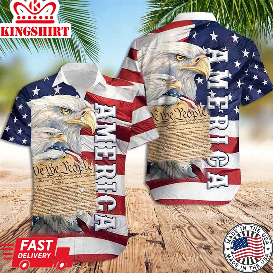 American Eagle Trendy Hawaiian Shirt Best America Independence Day