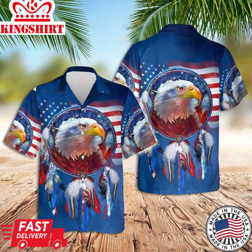 American Eagle Trendy Hawaiian Shirt, Best Eagle Dreamcatcher Trendy Hawaiian Shirt For Men And Women