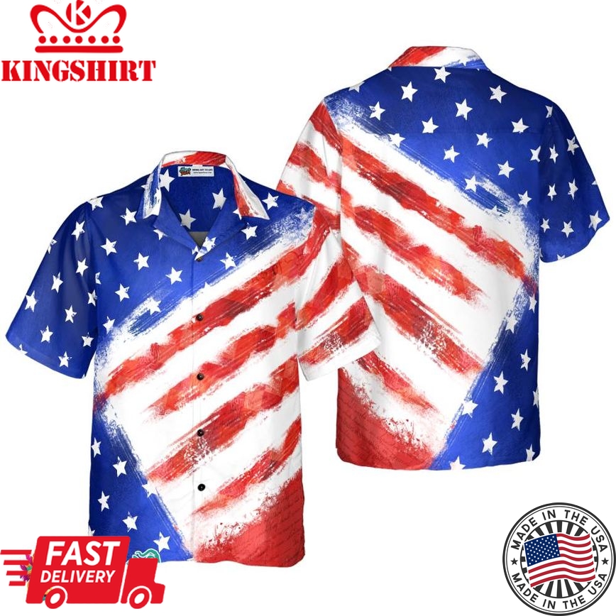 American Flag Hawaiin Shirt For Men