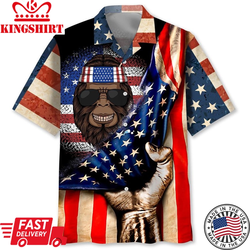 American Flag Trendy Hawaiian Shirt