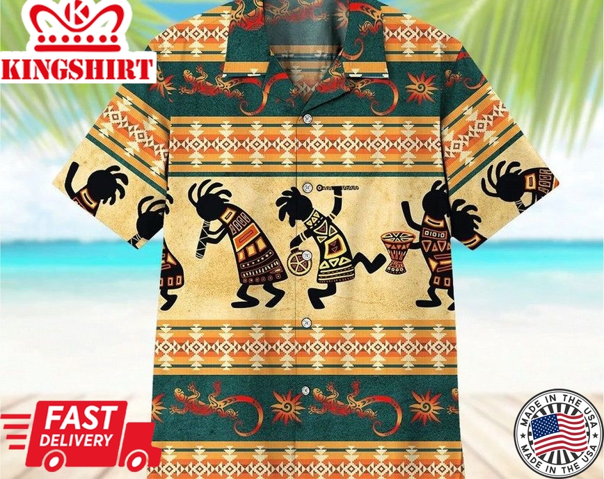 American Native 3D All Over Printed Trendy Hawaiian Shirt, Beach Party Matching Shirt For Men/Women, Funny Trendy Hawaiian Shirt, Hawaiian Set Gift.