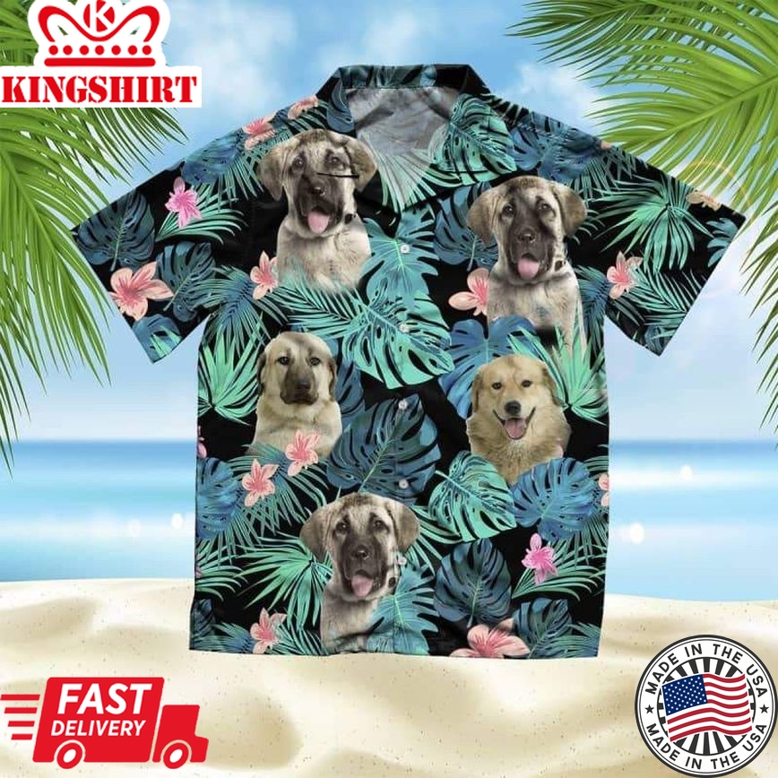 Anatolian Shepherd Dog Summer Leaves Trendy Hawaiian Shirt, Shepherd Trendy Hawaiian Shirt, Aloha Shirt For Dog Lover Summer Gifts