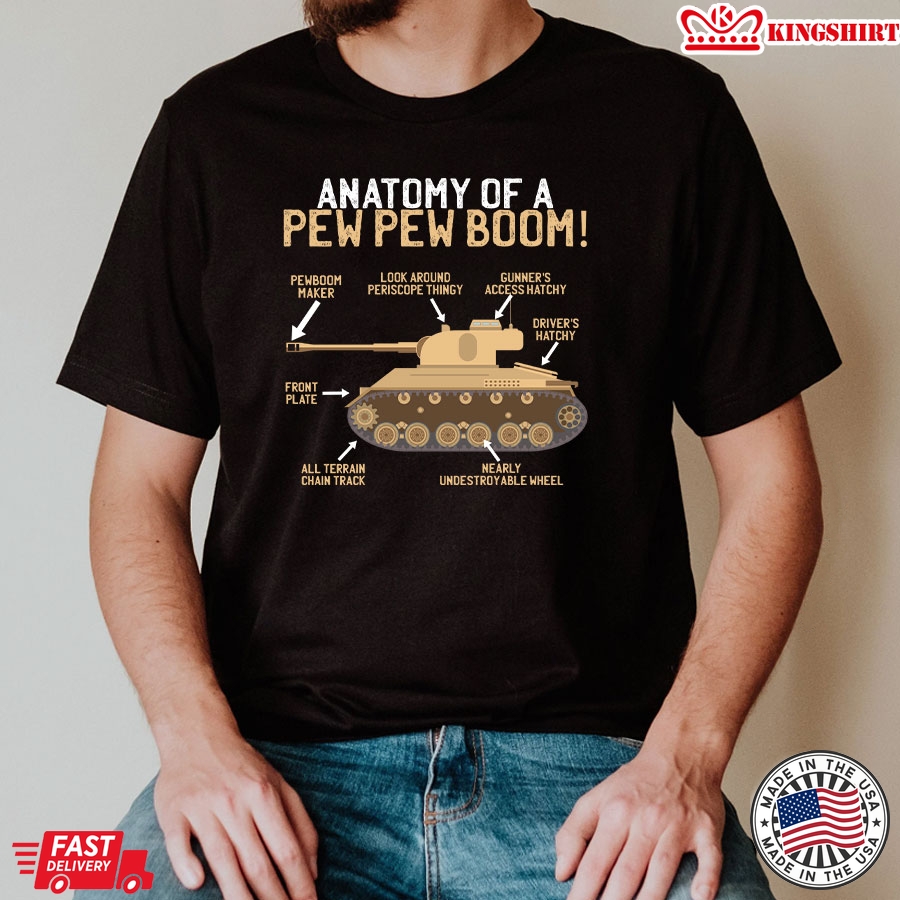 Anatomy Of A Pew Pew Boom Pew Boom Maker Look Around Periscope Thingy Gunners Access Hatchy T-Shirt