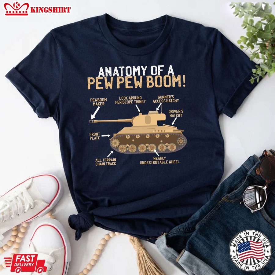 Anatomy Of A Pew Pew Boom Pew Boom Maker Look Around Periscope Thingy Gunners Access Hatchy T-Shirt