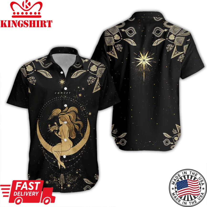 Ancer Golden Zodiac Trendy Hawaiian Shirt