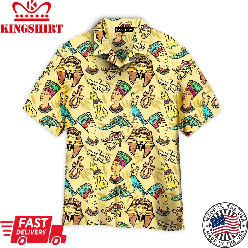 Ancient Egypt Classic Flash Tattoo Style Trendy Hawaiian Shirt