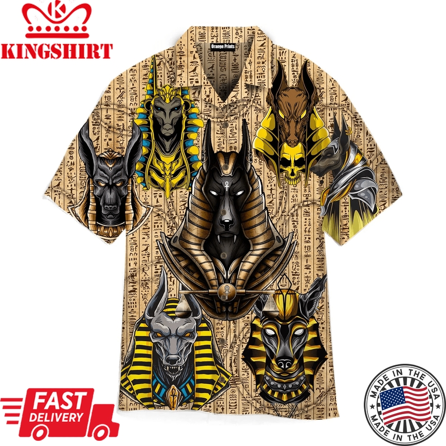 Ancient Egyptian God Anubis Trendy Hawaiian Shirt