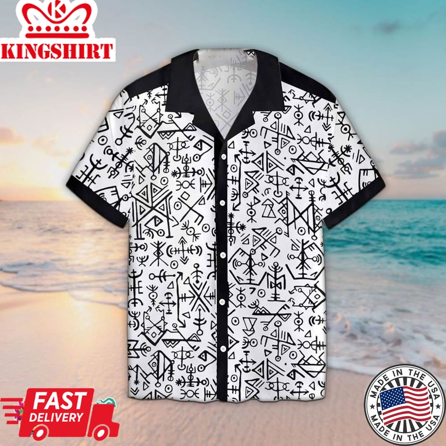 Ancient Viking Seamless Hawaiian Aloha Beach Shirt