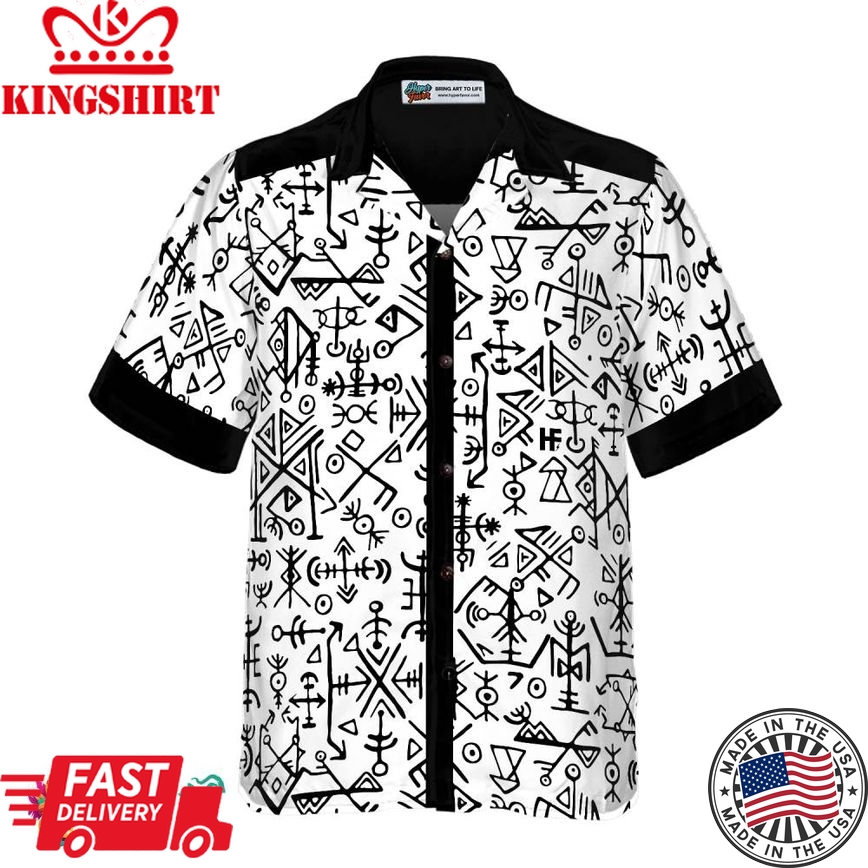 Ancient Viking Seamless Pattern Hawaiian Shirt