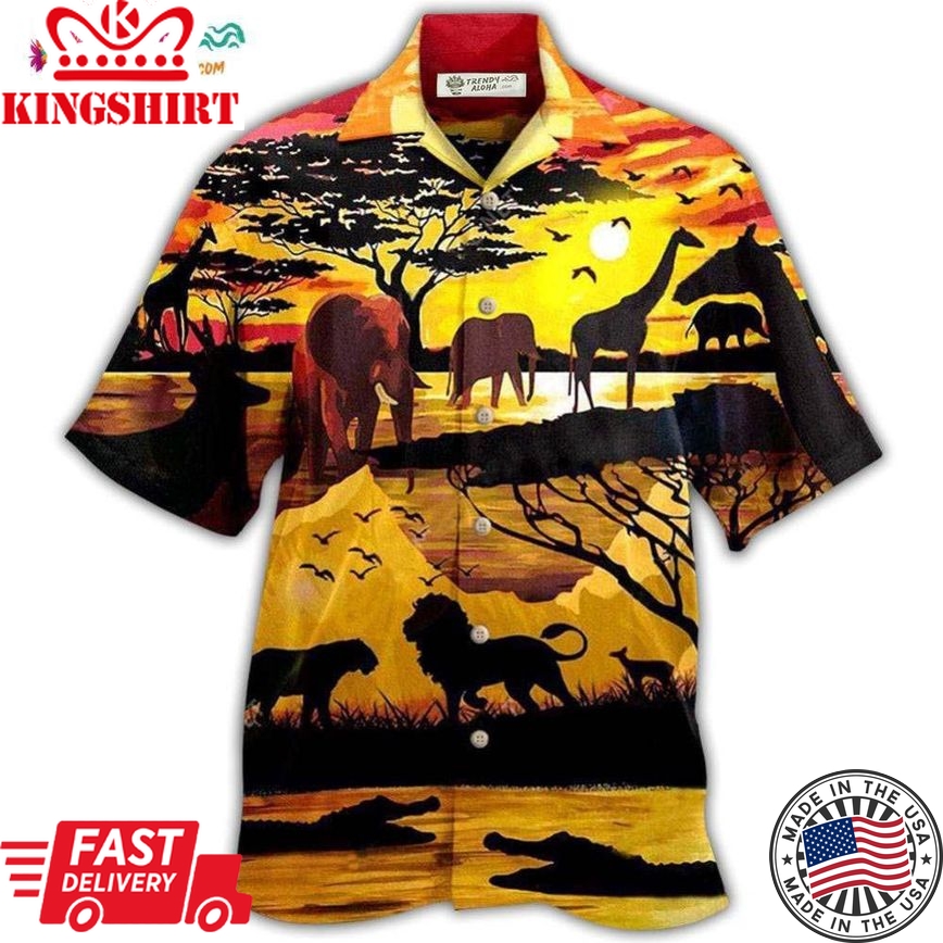 Animals Safari Where Life Begins Hawaiian Shirt