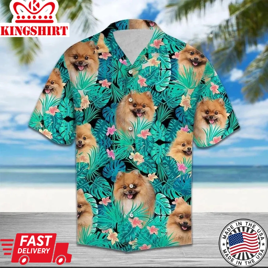 Appealing Love Of Pomeranian Tropical Jungle Trendy Hawaiian Shirt