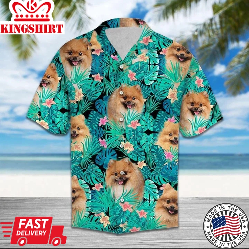 Appealing Love Of Pomeranian Tropical Jungle Trendy Hawaiian Shirt