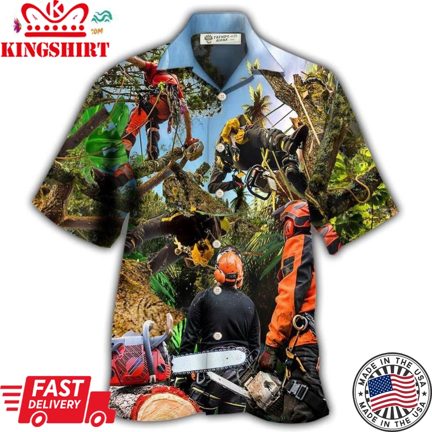 Arborist Tree Surgeon Climbing Tree Continuous Hawaiian Shirt