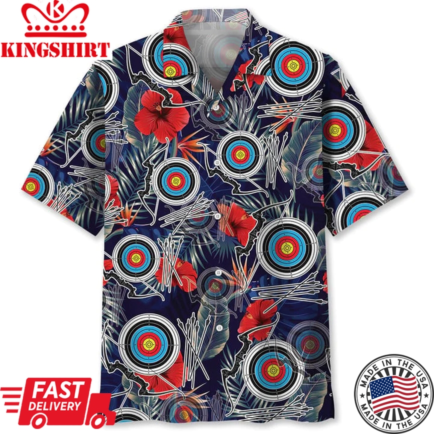 Archery Tropical Trendy Hawaiian Shirt, Archery Team Hawaiian Shit For Men, Gift For Archery Player