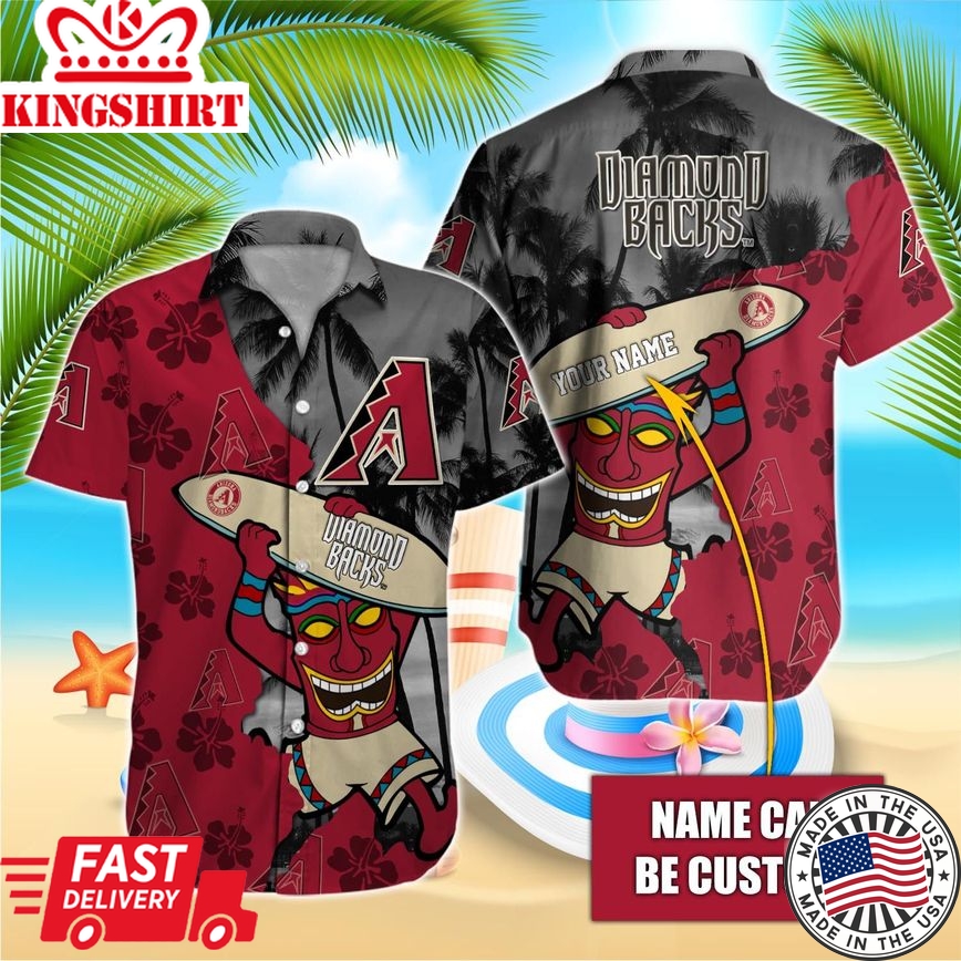 Arizona Diamondbacks Custom Name Printed Aloha Shirt