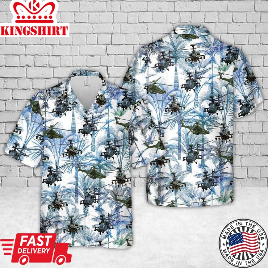 Army Boeing Ah-64 Apache Trendy Hawaiian Shirt