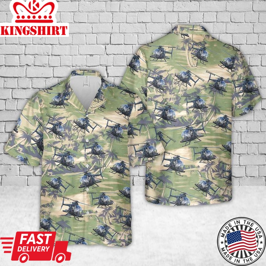 Army Md Helicopters Mh-6 Little Bird Trendy Hawaiian Shirt For Men