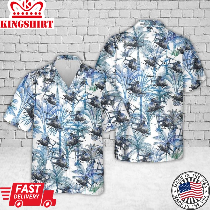 Army's Finest: MD Helicopters MH-6 Little Bird Trendy Hawaiian Shirt - Military-inspired Attire