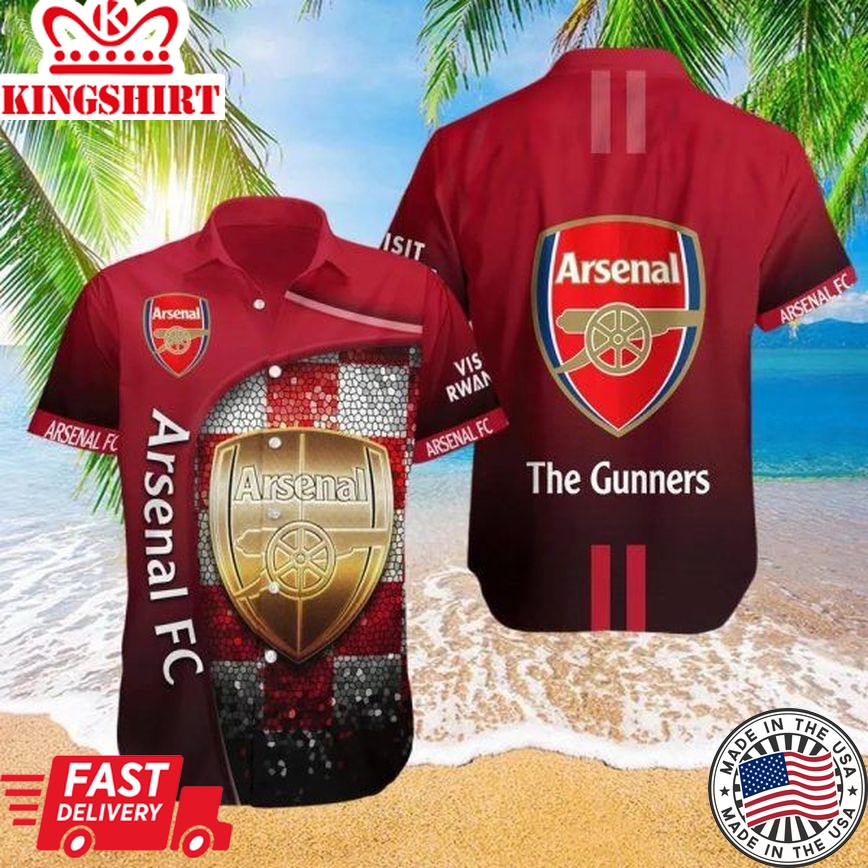 Arsenal Fc Red The Gunners Trendy Hawaiian Shirt Aloha Shirt