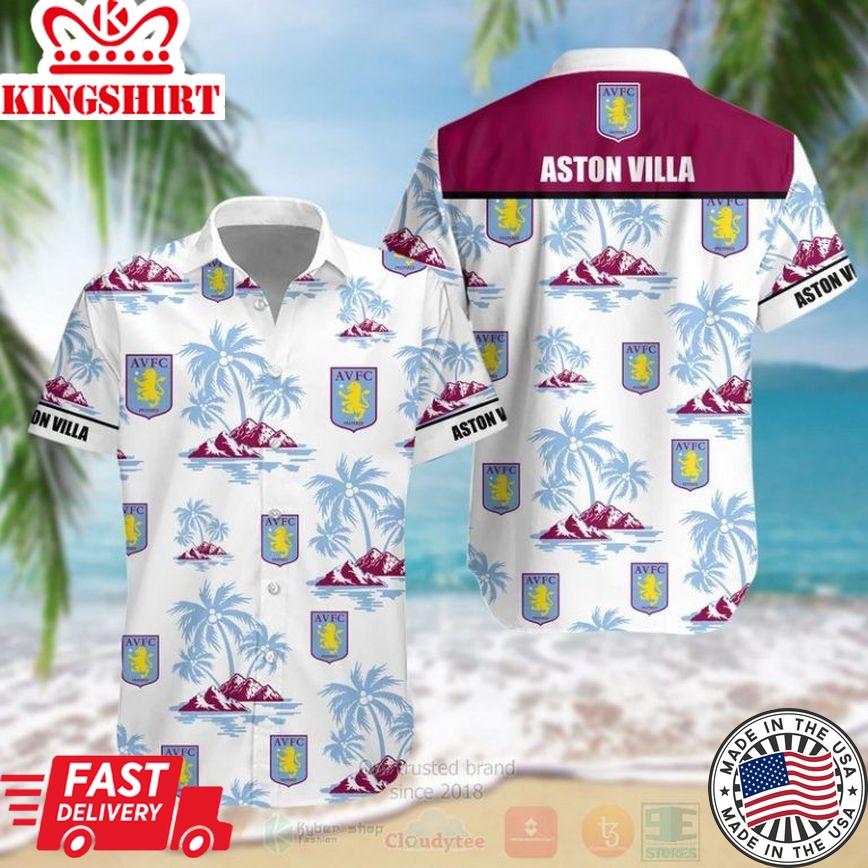 Aston Villa Fc Coconut Tree Islands Trendy Hawaiian Shirt Aloha Shirt