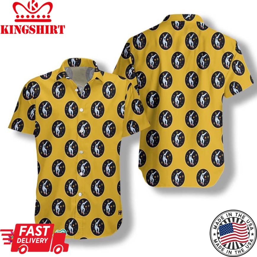 Astronaut Binance Coin Moon Pattern Hawaiian Shirt