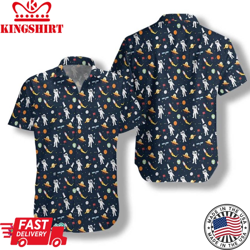 Astronaut Hello Hawaiian Shirt