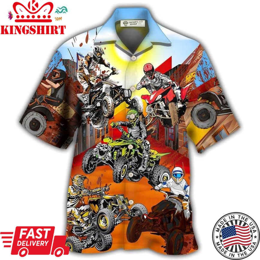 Atv Quad Riding Hard Hawaiian Shirt