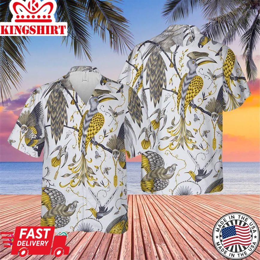 Audubon Gold Hawaiian Trending Hawaiian Shirt, Summer Vacation Hawaiian Shirt