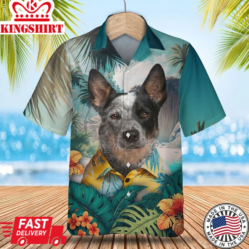 Australian Cattle Dog - 3D Tropical Trendy Hawaiian Shirt