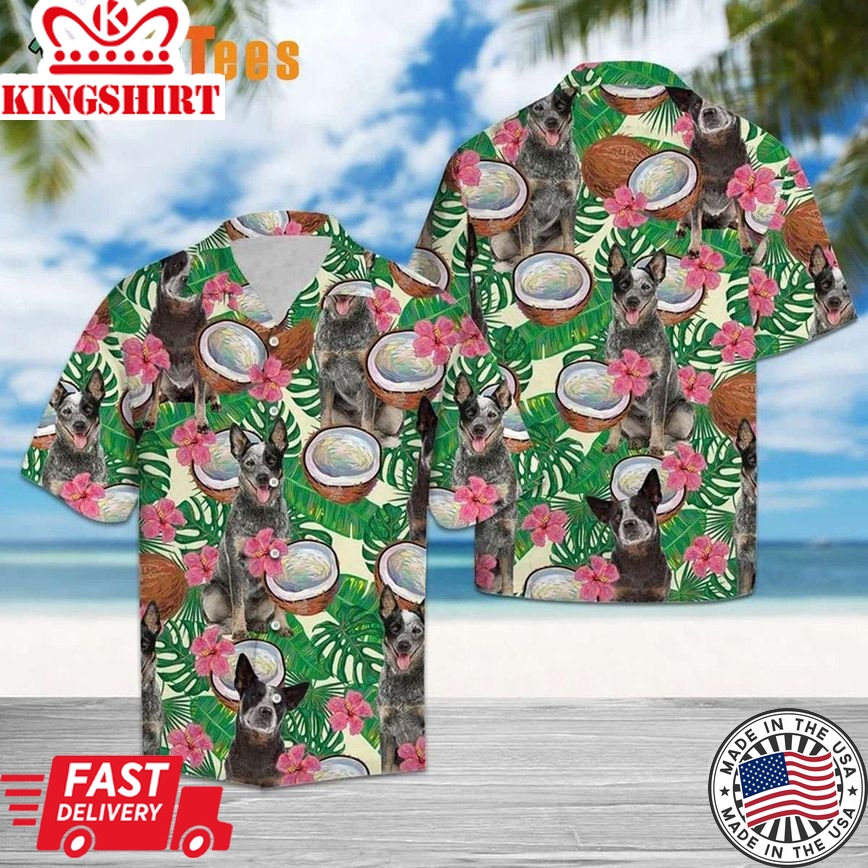 Australian Cattle Dog Tropical Coconut, Dog Trendy Hawaiian Shirt Perfect Gifts For Your Loved Ones