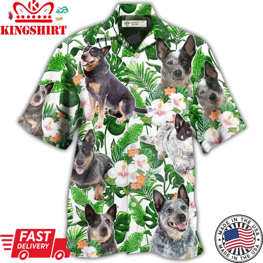 Australian Cattle Dog Tropical Floral Hawaiian Shirt