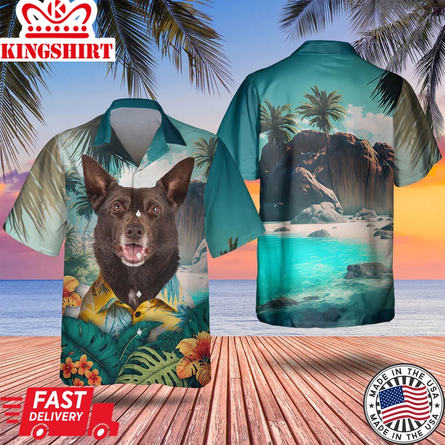 Australian Kelpie 3D All Over Printed Trendy Hawaiian Shirt, Men's Hawaii Shirt, Dog Lover Apparel, Summer Gifts