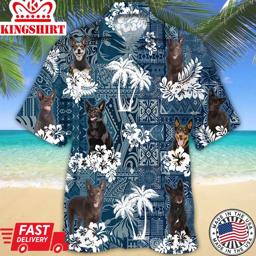 Australian Kelpie Trendy Hawaiian Shirt, Dog Trendy Hawaiian Shirt Men, Short Sleeve Hawaiian Aloha Shirt